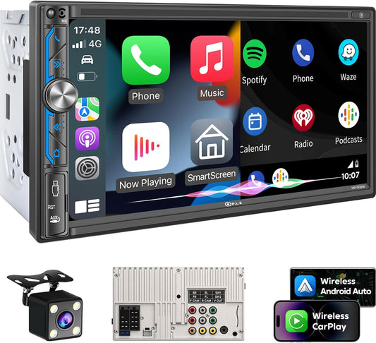 MP-902W 7 Inch Double Din Car Stereo With Wireless Apple CarPlay & Android Auto