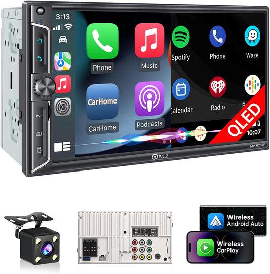 MP-926W 7 Inch Double Din Car Stereo With Wireless Apple CarPlay & Android Auto